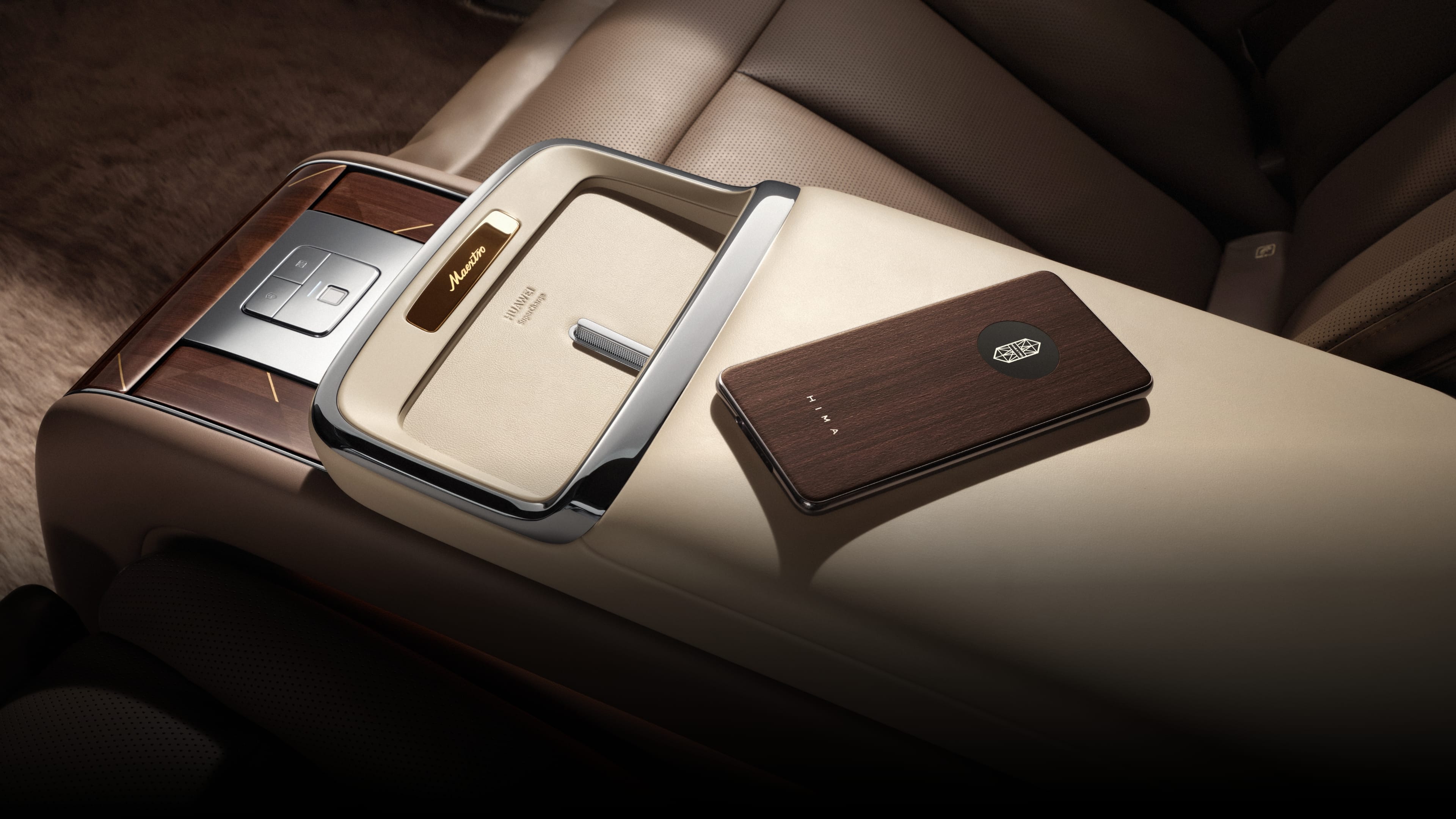 User uses the armrest screen inside Maextro S800 Grand Design Signature Grand View